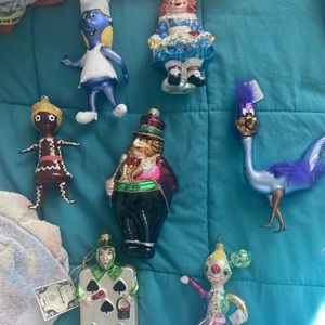 Assorted 7 Blown Glass Christmas